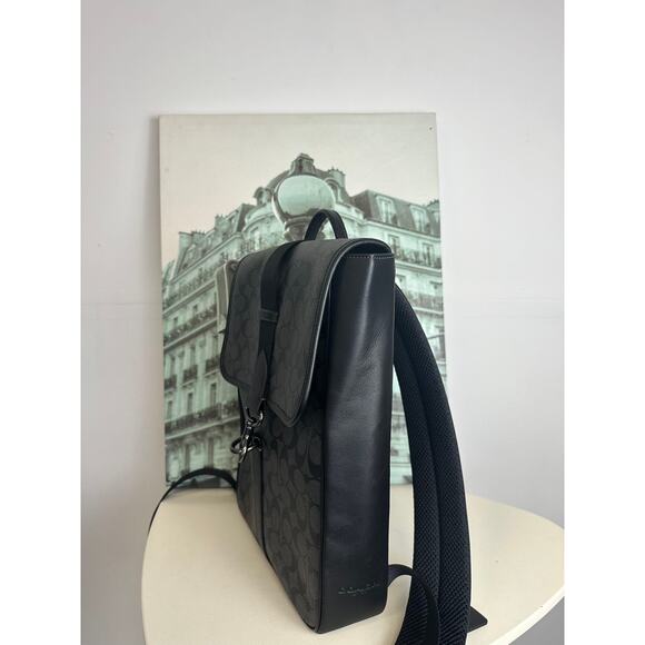 Coach CJ575 Blaine Backpack In Signature Canvas IN Charcoal - Picture 3 of 7